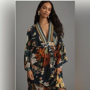 Anthropologie Multicolor Floral Long Sleeve Dress